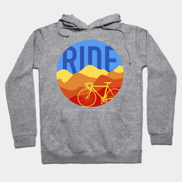 Ride - Road Bike Vintage Colors Hoodie by TheWanderingFools